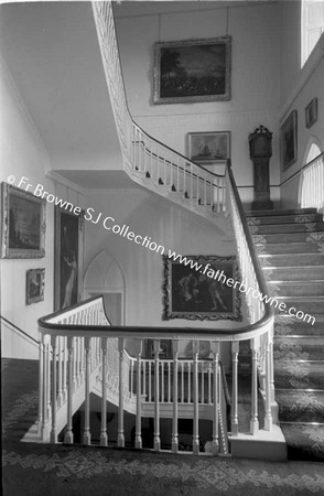 DUNSANY CASTLE STAIRCASE FROM DRAWING ROOM LOBBY LOOKING UP